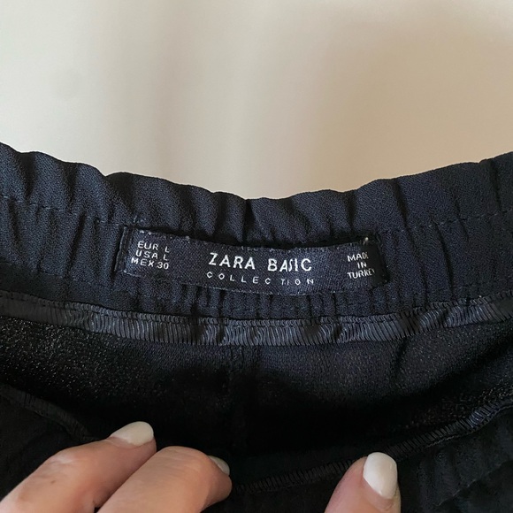 Zara black flowy ankle pants-Size L - Picture 4 of 6